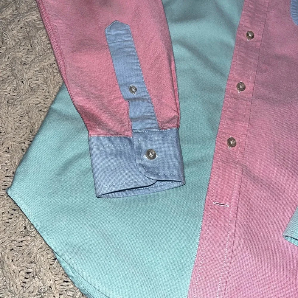 Vineyard Vines Slim Fit Tucker Shirt Green Blue Pink Oxford Button Down Size XS - Picture 10 of 14